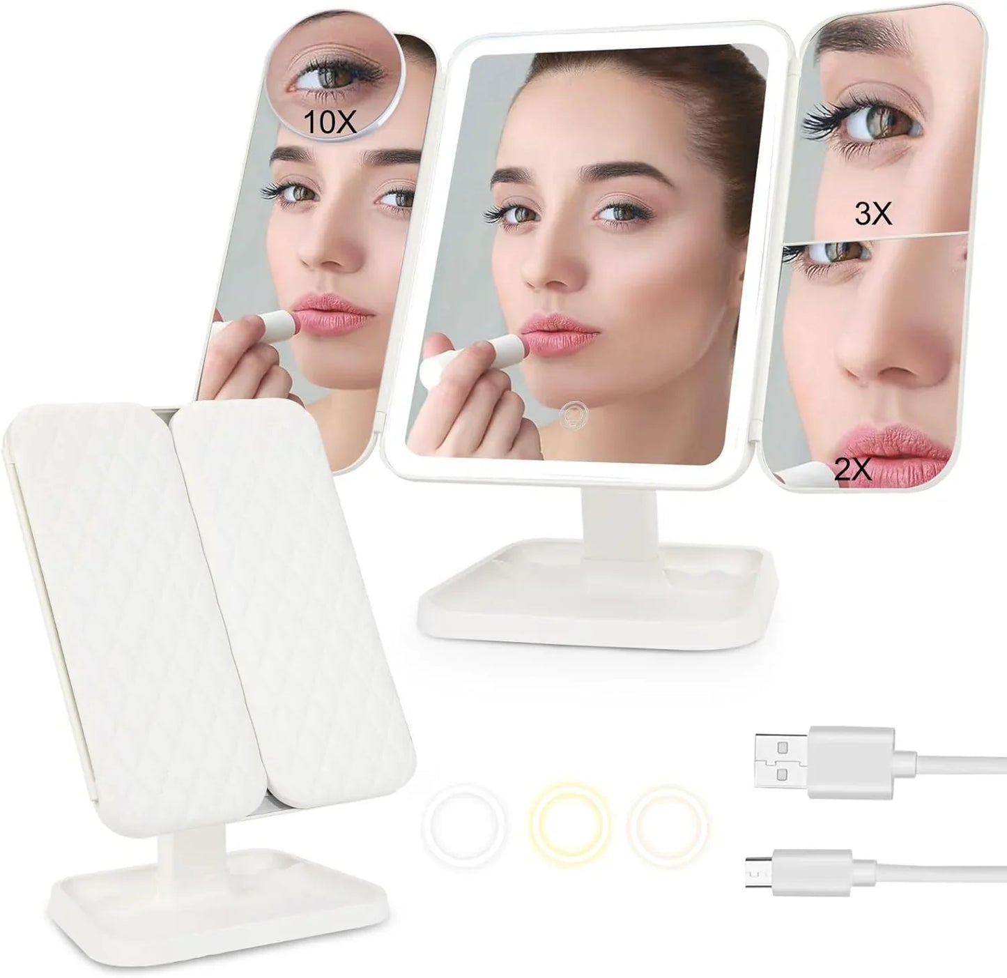 Espejo de Maquillaje con Luz LED - REALZA TU BELLEZA EN TODO MOMENTO😍 50% DE DESCUENTO😱