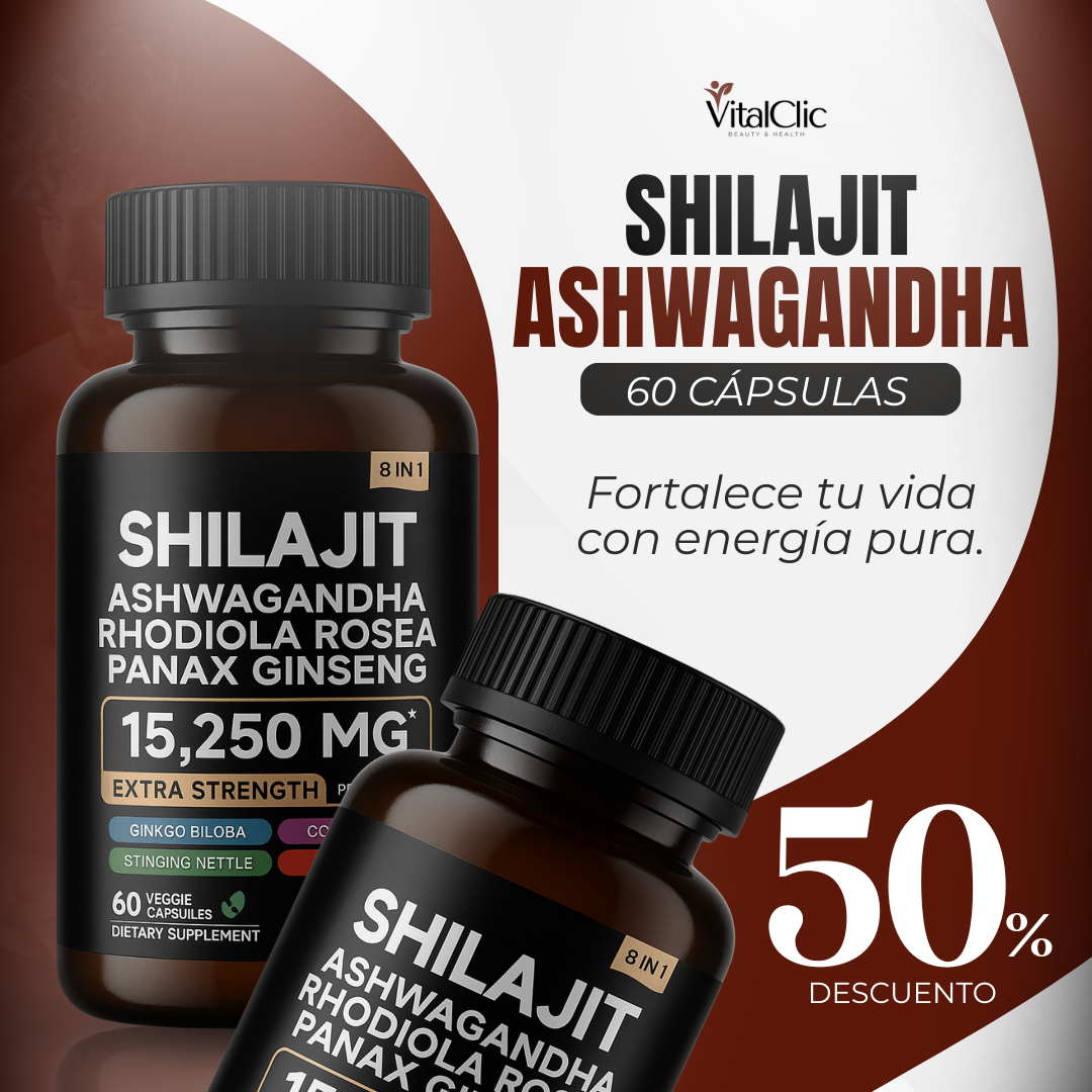 Shilajit Ashwagandha 60 Caps - FORTALECE TU VIDA CON ENERGÍA PURA💪🏻🍆 50% DE DESCUENTO😱