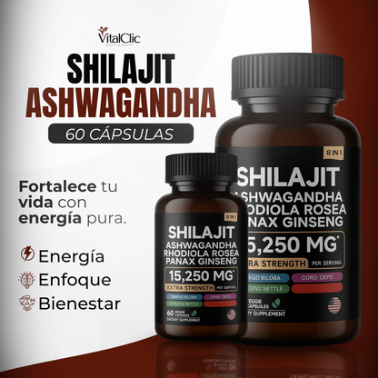 Shilajit Ashwagandha 60 Caps - FORTALECE TU VIDA CON ENERGÍA PURA💪🏻🍆 50% DE DESCUENTO😱