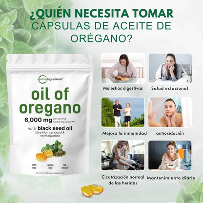 Aceite de Orégano 6.000Mg - EL MEJOR ALIADO PARA TU SALUD 😱50% DE DESCUENTO😱