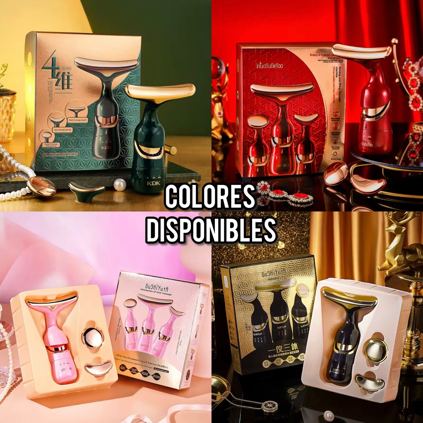 Masajeador Facial 3 en 1 con Tecnología 4D (Rostro - Ojos - Cuello) - 😍50% DE DESCUENTO😍