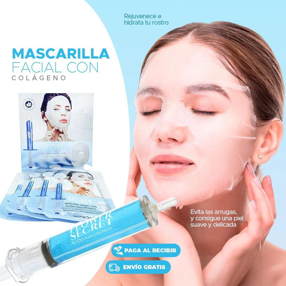Mascarillas con Colágeno + Ácido Hialurónico - 😍La Revolución de la Belleza😍50% DE DESCUENTO😱