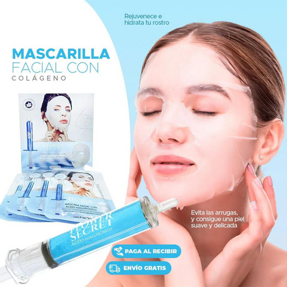Mascarillas con Colágeno + Ácido Hialurónico - 😍La Revolución de la Belleza😍50% DE DESCUENTO😱
