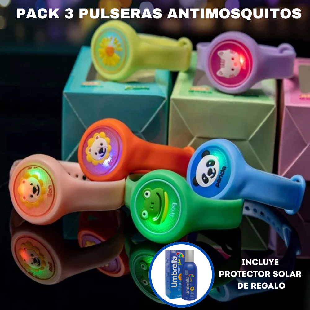 Pack de 3 Pulseras Antimosquitos - ¡LA PROTECCIÓN IDEAL EN ESTE VERANO!☀️🦟 - 😱OFERTA 3X1😱