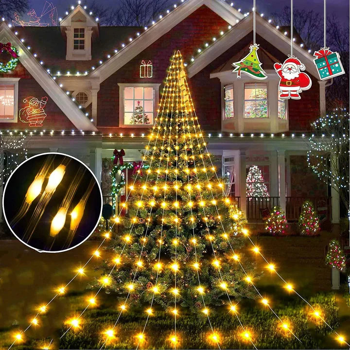 🌟🎄Luces Cascada de Navidad🎄🌟¡Con Panel Solar +12 Horas Continuas de Luz! 😱50% DE DESCUENTO😱