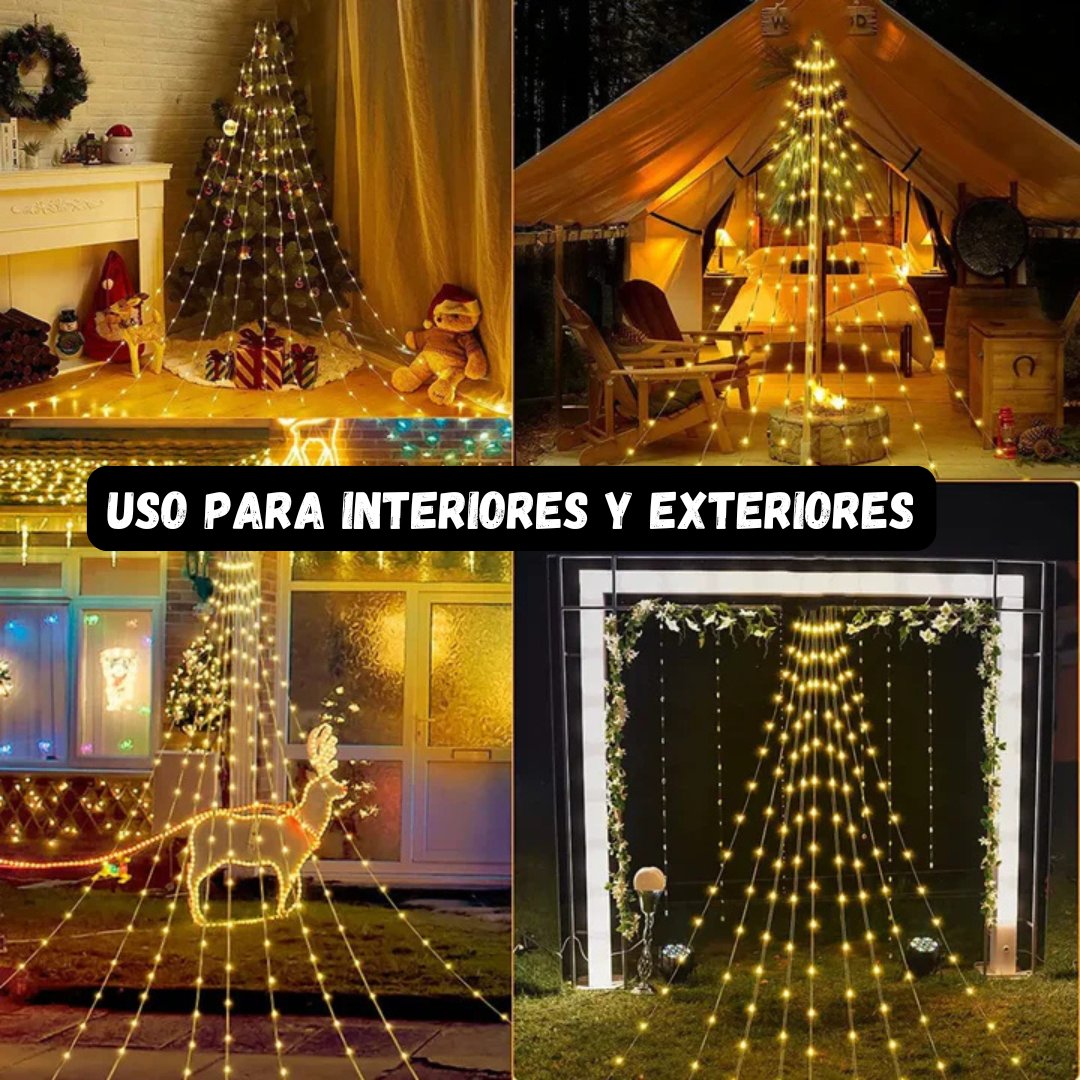 🌟🎄Luces Cascada de Navidad🎄🌟¡Con Panel Solar +12 Horas Continuas de Luz! 😱50% DE DESCUENTO😱