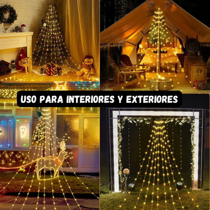 🌟🎄Luces Cascada de Navidad🎄🌟¡Con Panel Solar +12 Horas Continuas de Luz! 😱50% DE DESCUENTO😱