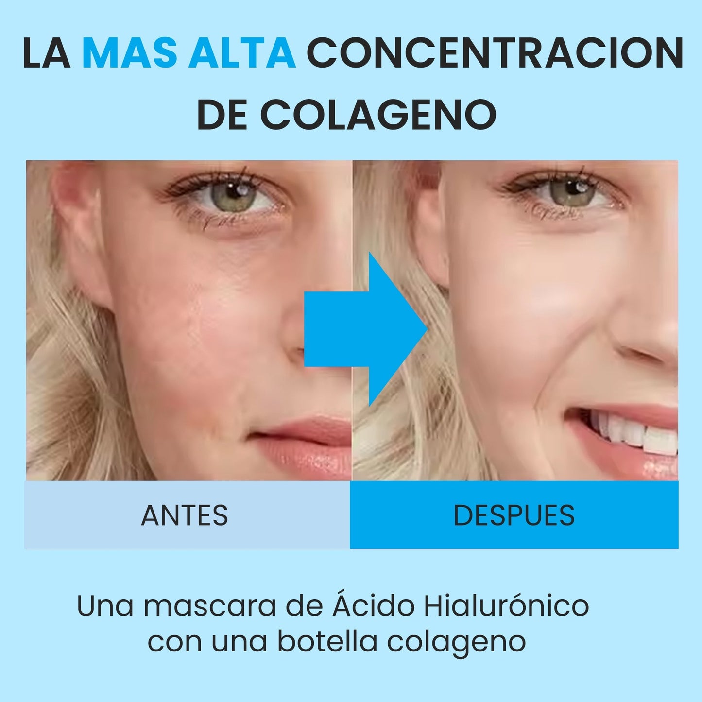 Mascarillas con Colágeno + Ácido Hialurónico - 😍La Revolución de la Belleza😍50% DE DESCUENTO😱